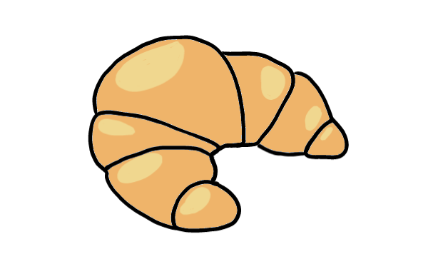 easy step by step croissant drawing - EasystepDrawing