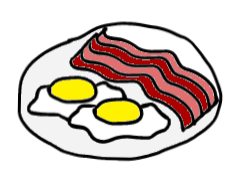 easy step by step eggsandbacon drawing - EasystepDrawing