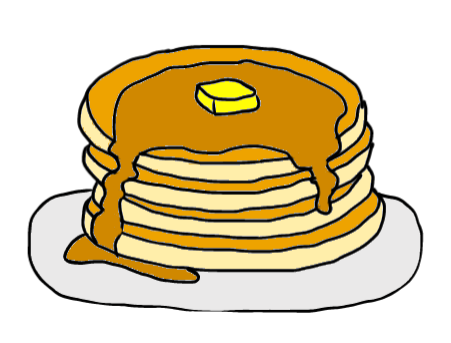 easy step by step pancakes drawing - EasystepDrawing