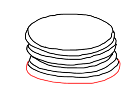  how to draw step by step pancakes drawing easy  - EasystepDrawing