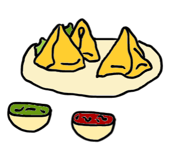 easy step by step samosa drawing - EasystepDrawing