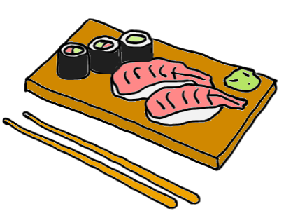 easy step by step sushi drawing - EasystepDrawing