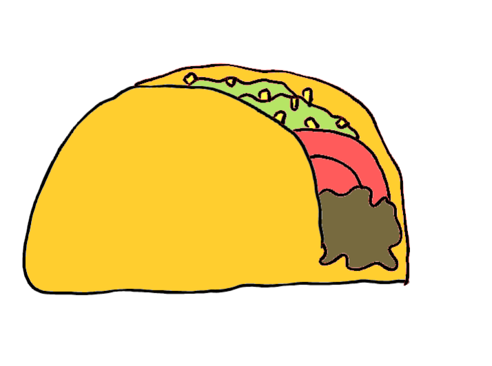 easy step by step taco drawing - EasystepDrawing