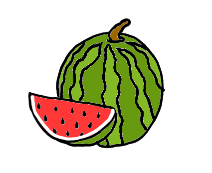 easy step by step watermelon drawing - EasystepDrawing