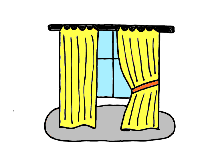 easy step by step curtains drawing - EasystepDrawing