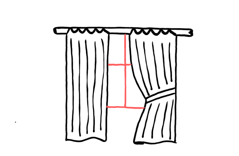  how to draw step by step curtains drawing easy  - EasystepDrawing