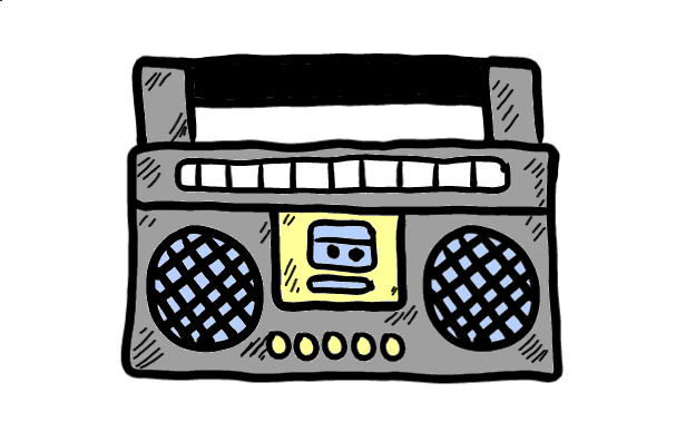 easy step by step boombox drawing - EasystepDrawing