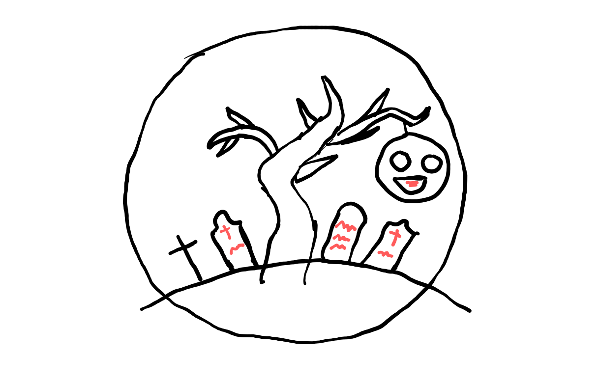 easy step by step graveyard drawing - EasystepDrawing