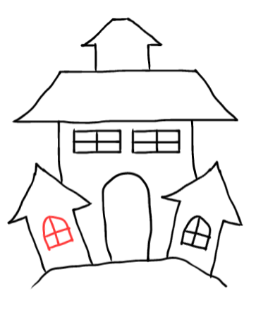  how to draw step by step hauntedhouse drawing easy  - EasystepDrawing