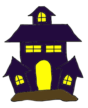 easy step by step hauntedhouse drawing - EasystepDrawing