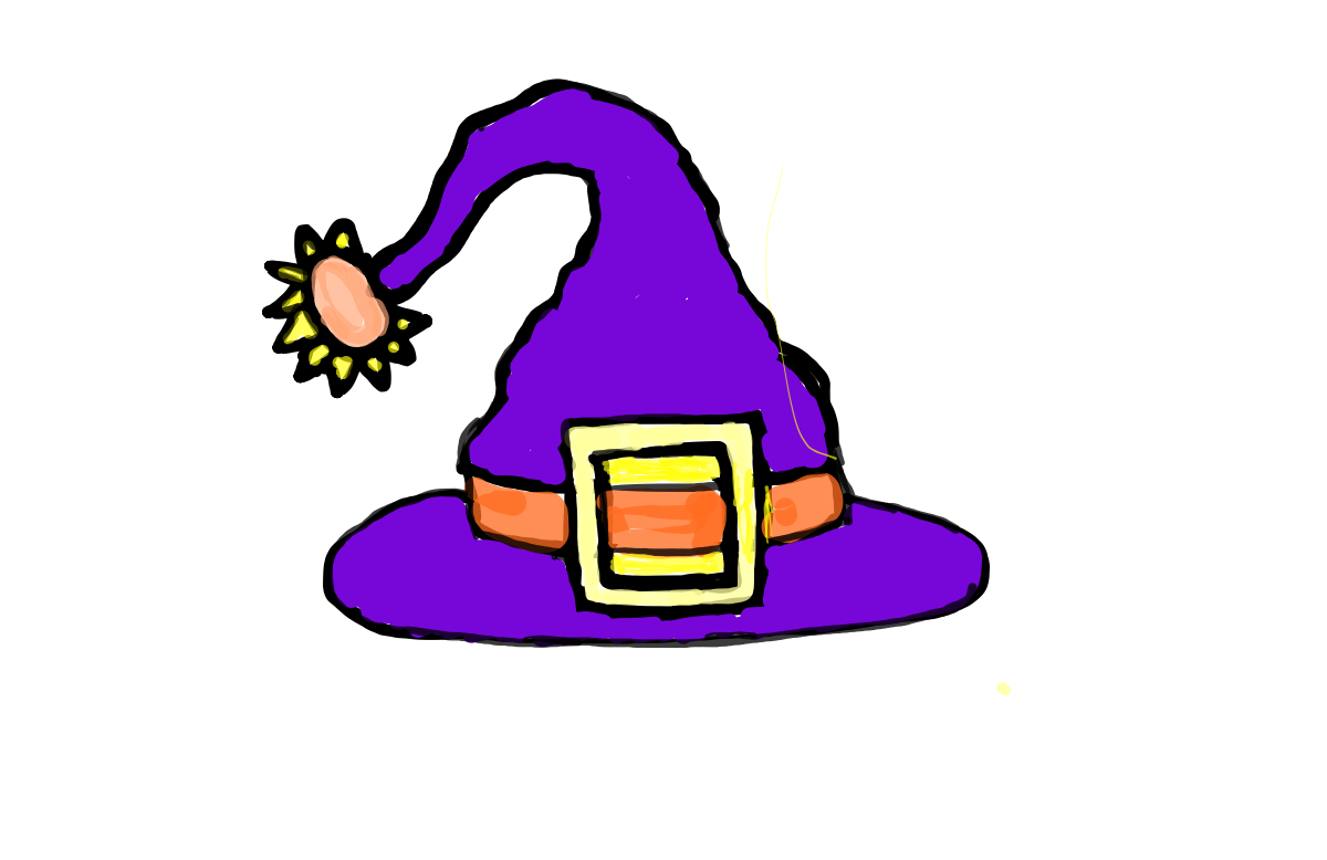 easy step by step Witch Hat drawing - EasystepDrawing