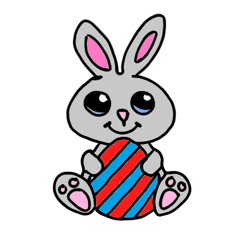 easy step by step easterbunny drawing - EasystepDrawing