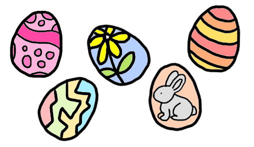 easy step by step eastereggs drawing - EasystepDrawing