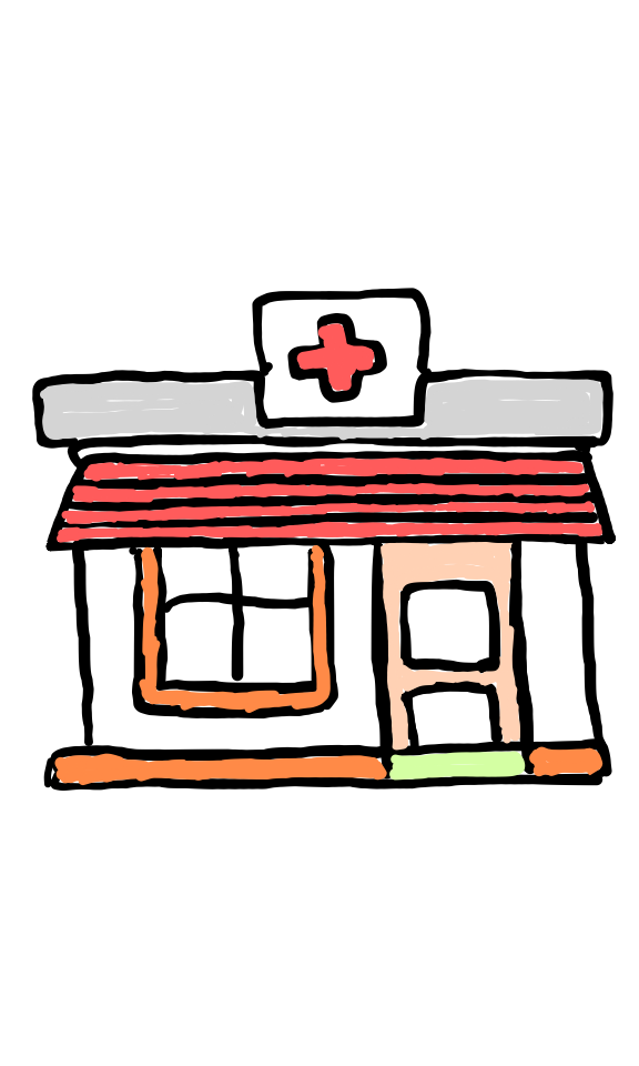 easy step by step Medical Clinic House drawing - EasystepDrawing