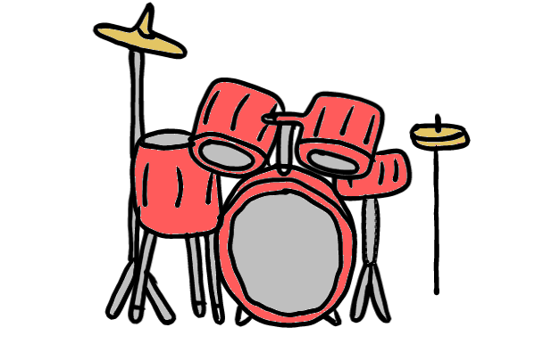 easy step by step drumset drawing - EasystepDrawing