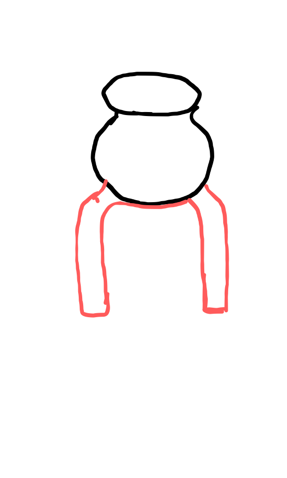  how to draw Chulha in easy steps - step number : 2 - Easy Step Drawing