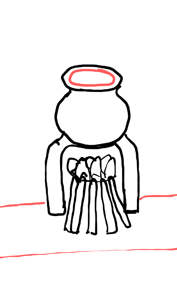  how to draw Chulha in easy steps - step number : 3 - Easy Step Drawing