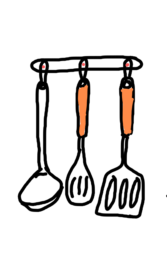  how to draw Hanging Utensils in easy steps - step number : 4 - Easy Step Drawing