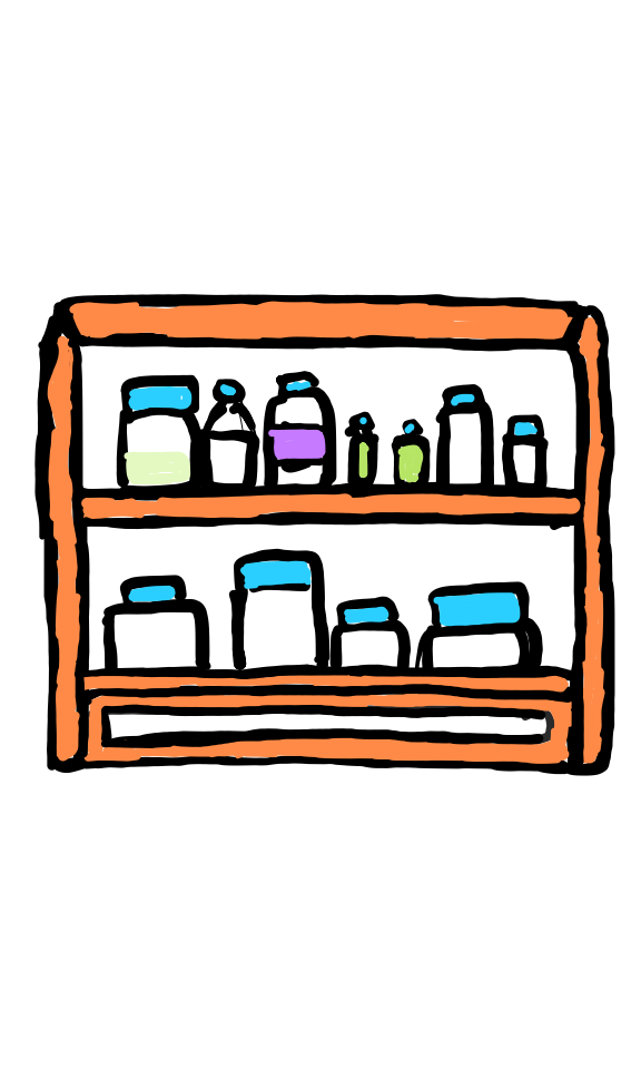 easy step by step Kitchen Shelf drawing - EasystepDrawing