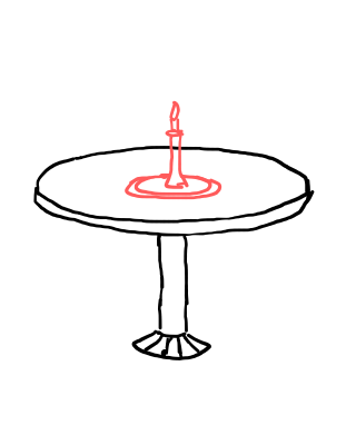  how to draw Round Dinning Table in easy steps - step number : 4 - Easy Step Drawing