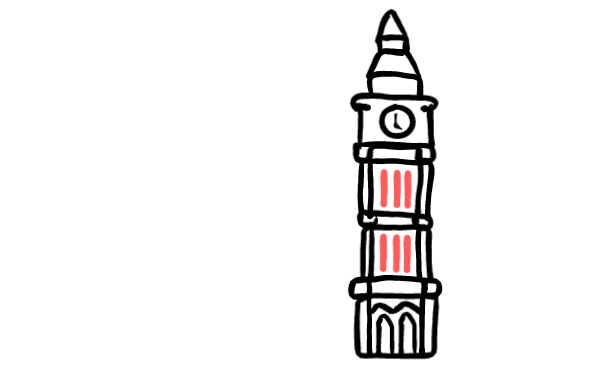  how to draw step by step bigben drawing easy  - EasystepDrawing