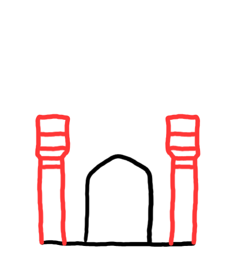  how to draw step by step charminar drawing easy  - EasystepDrawing