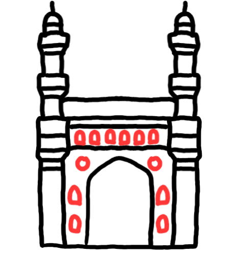  how to draw step by step charminar drawing easy  - EasystepDrawing