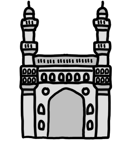 easy step by step charminar drawing - EasystepDrawing