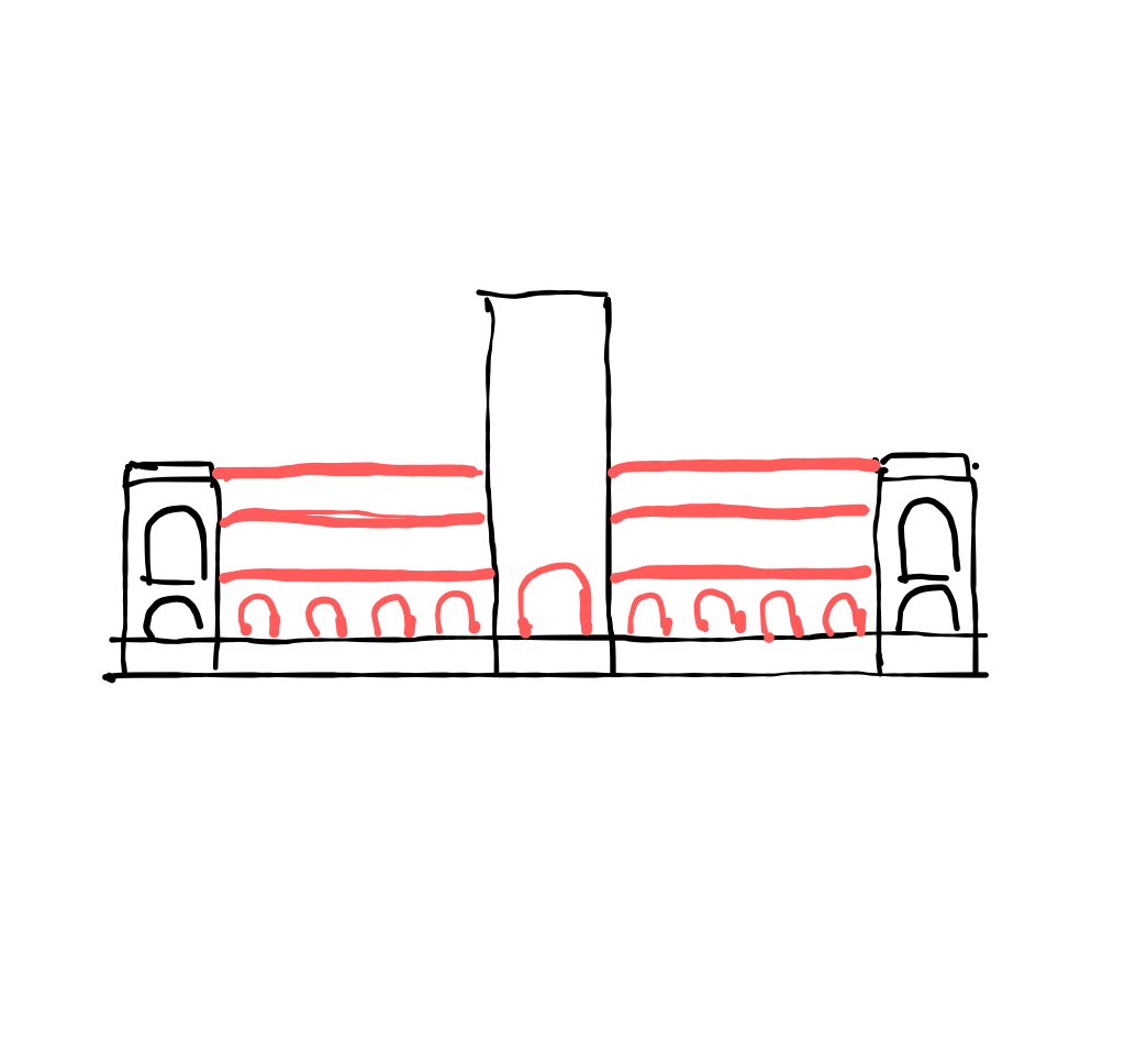  how to draw Chennai Railway Station in easy steps - step number : 3 - Easy Step Drawing