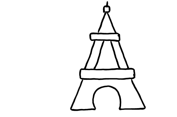  how to draw step by step eiffeltower drawing easy  - EasystepDrawing