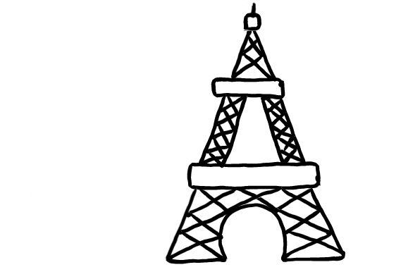  how to draw step by step eiffeltower drawing easy  - EasystepDrawing