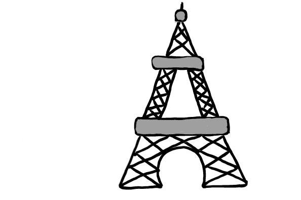 easy step by step eiffeltower drawing - EasystepDrawing