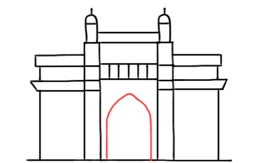  how to draw step by step gatewayofindia drawing easy  - EasystepDrawing