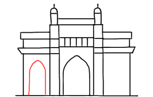  how to draw step by step gatewayofindia drawing easy  - EasystepDrawing