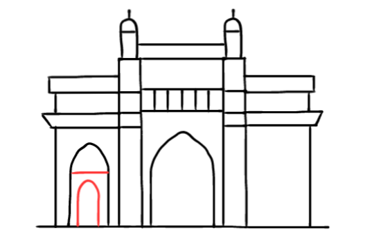  how to draw step by step gatewayofindia drawing easy  - EasystepDrawing