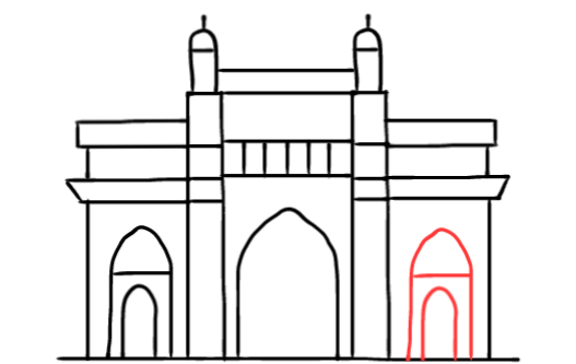  how to draw step by step gatewayofindia drawing easy  - EasystepDrawing