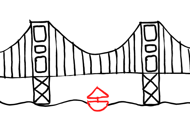  how to draw step by step ggbridge drawing easy  - EasystepDrawing