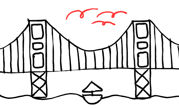  how to draw step by step ggbridge drawing easy  - EasystepDrawing