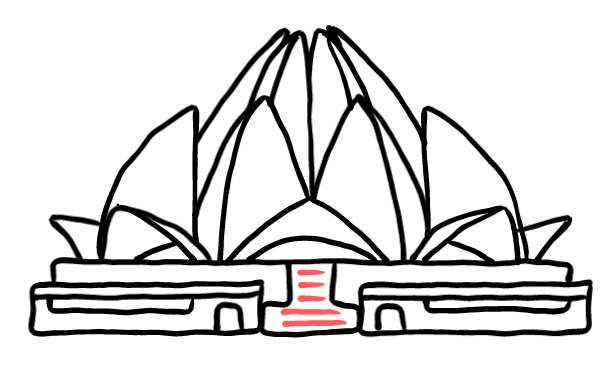  how to draw step by step lotustemple drawing easy  - EasystepDrawing