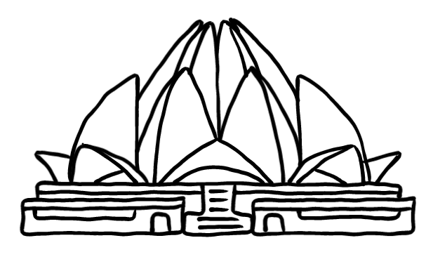  how to draw step by step lotustemple drawing easy  - EasystepDrawing