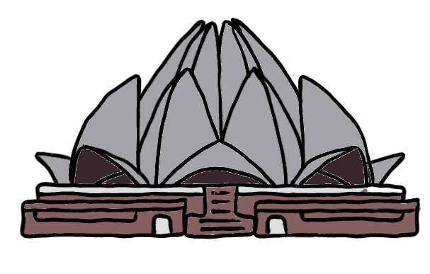 easy step by step lotustemple drawing - EasystepDrawing