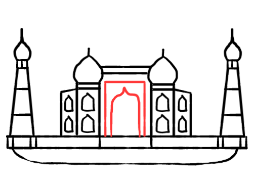  how to draw step by step tajmahal drawing easy  - EasystepDrawing