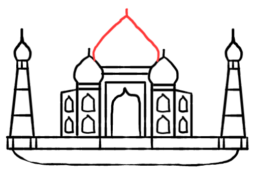  how to draw step by step tajmahal drawing easy  - EasystepDrawing