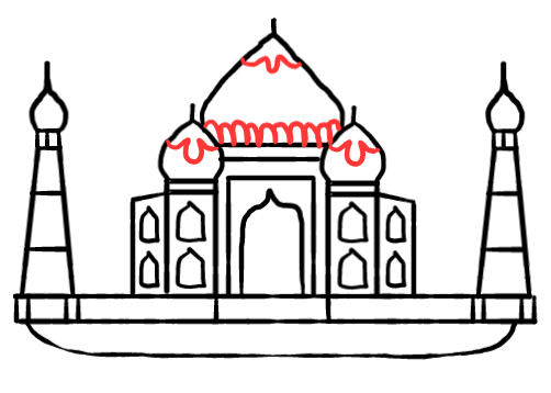  how to draw step by step tajmahal drawing easy  - EasystepDrawing