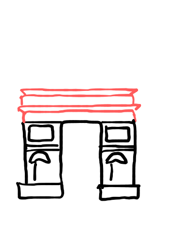  how to draw Triumphal Arch in easy steps - step number : 3 - Easy Step Drawing