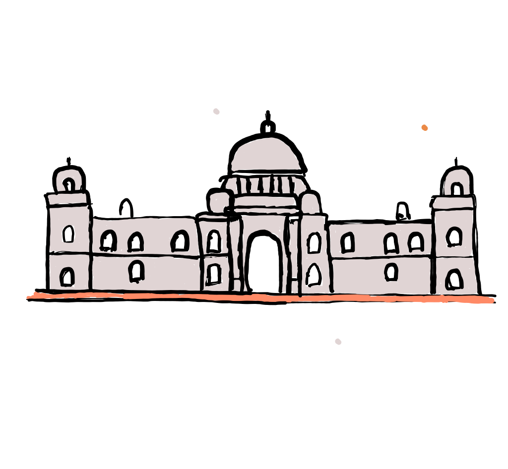  how to draw Victoria Memorial in easy steps - step number : 8 - Easy Step Drawing