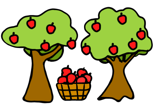 easy step by step appletree drawing - EasystepDrawing