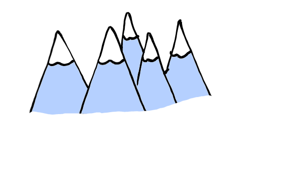 easy step by step mountain drawing - EasystepDrawing