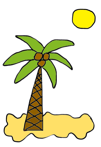 easy step by step palmtree drawing - EasystepDrawing