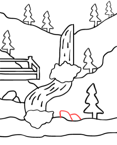  how to draw step by step waterfall drawing easy  - EasystepDrawing